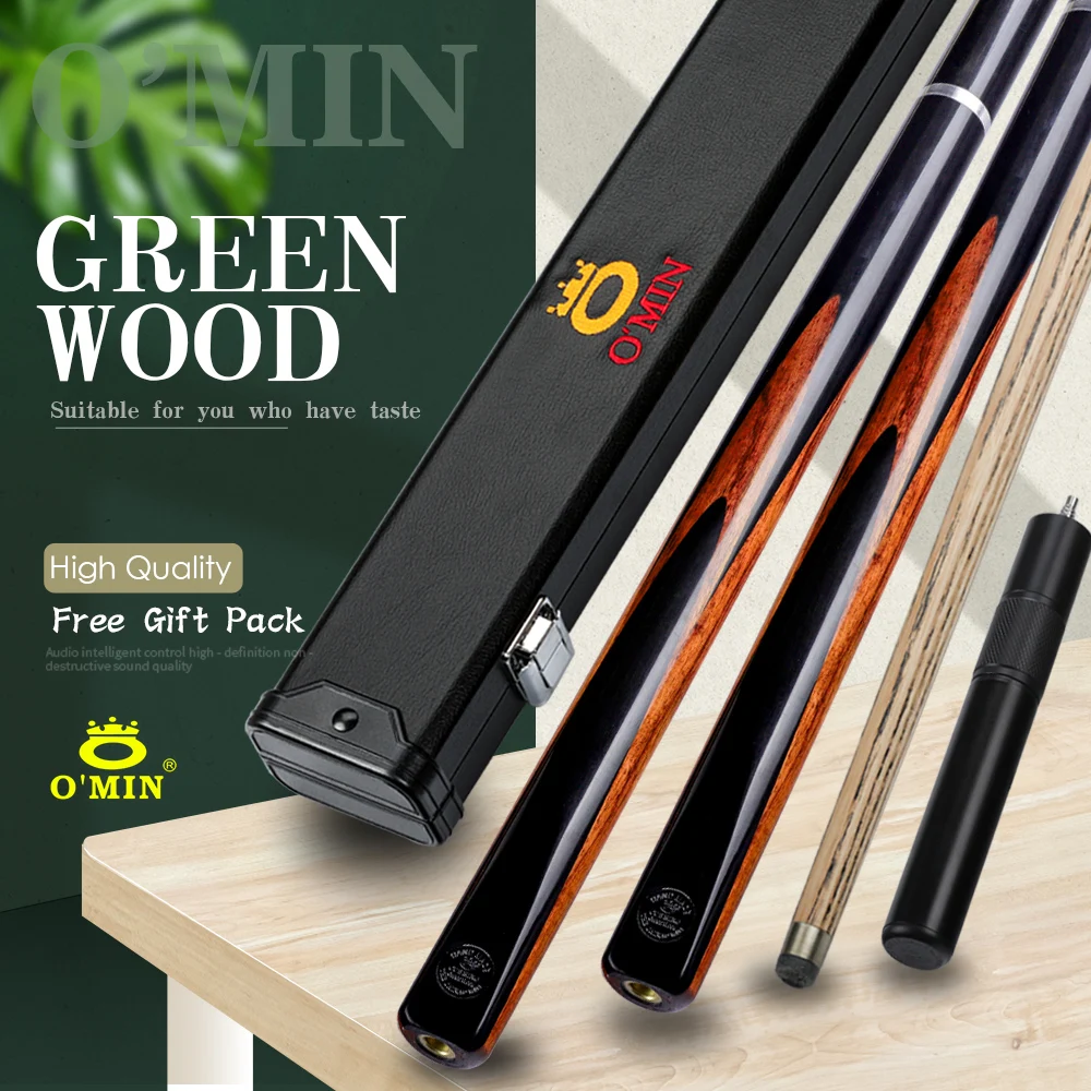 Бильярдный бильярдный кий O'MIN Green Wood 3/4 зеленое сердце деревянная ягодица 9 5 мм