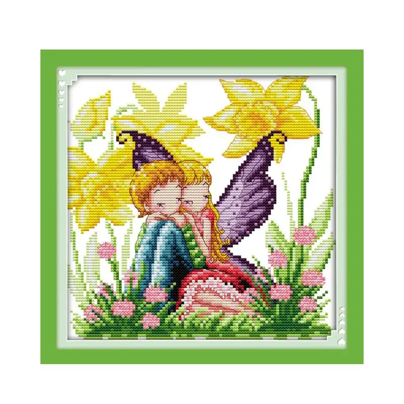 

The spirit couples cross stitch kit cartoon lovers 14ct 11ct count print canvas stitches embroidery DIY handmade needlework plus