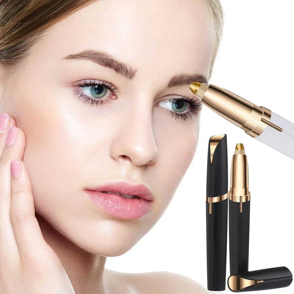 

Portable USB Rechargeable Electric Eyebrow Trimmer Epilator Female Body Facial Lipstick Shape Hair Removal Painless Razor Shaver