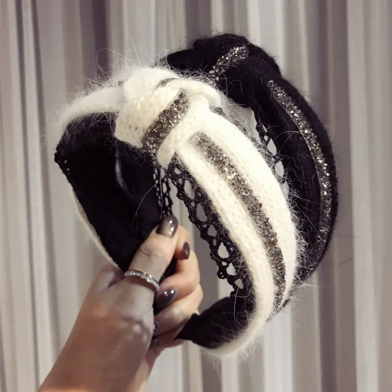 Корейские высококачественные шерстяные вязаные ленты с жемчужинами в стиле