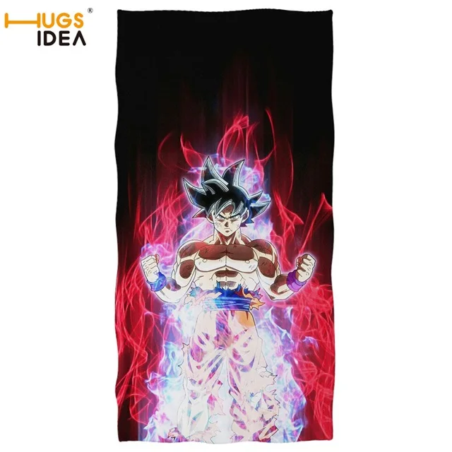 HMF708 HUGSIDEA Cool Goku Dragon Ball Z одеяло мягкая ванна/пляжное полотенце Аниме Драконий жемчуг зет Harajuku ткань с принтом ручной полотенце утолщенное дорожное полотенце - Цвет: HMF708