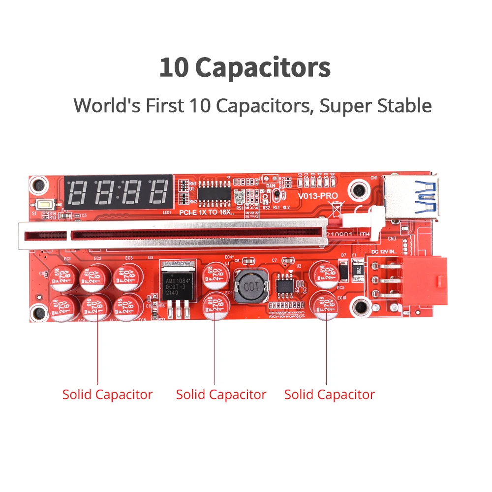 Райзер TISHRIC PCI-E 013 Pro с температурным напряжением PCIE PCI E экспресс-карта GPU 1X до X16