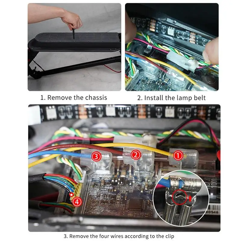 Аксессуары для скутеров цветной складной светодиодный светильник на шасси