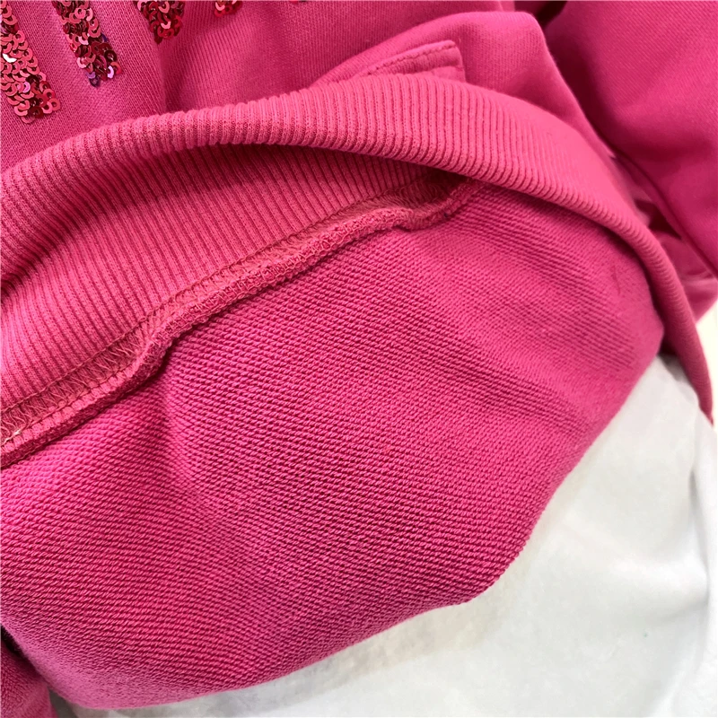 

2021 Spring Hooded Letters Sequins Loose Plus Size Sweatshirt Female Casual Korean New Hoodie Women's Coat Sweatshirt Hoodie