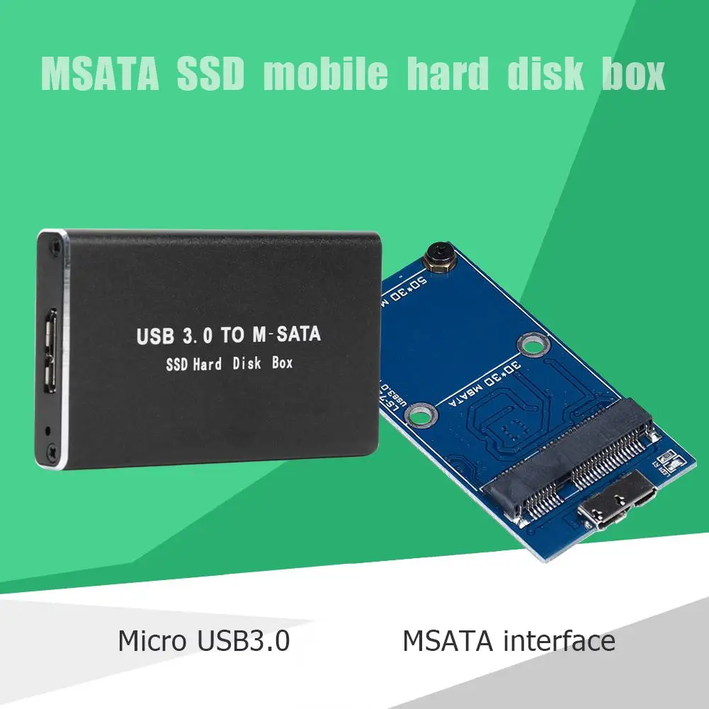 Mini SSD Case USB 3.0 to mSATA Hard Drive Enclosure Aluminum Alloy External Solid State Disk Caddy Box Support 30*30 50*30 mSATA