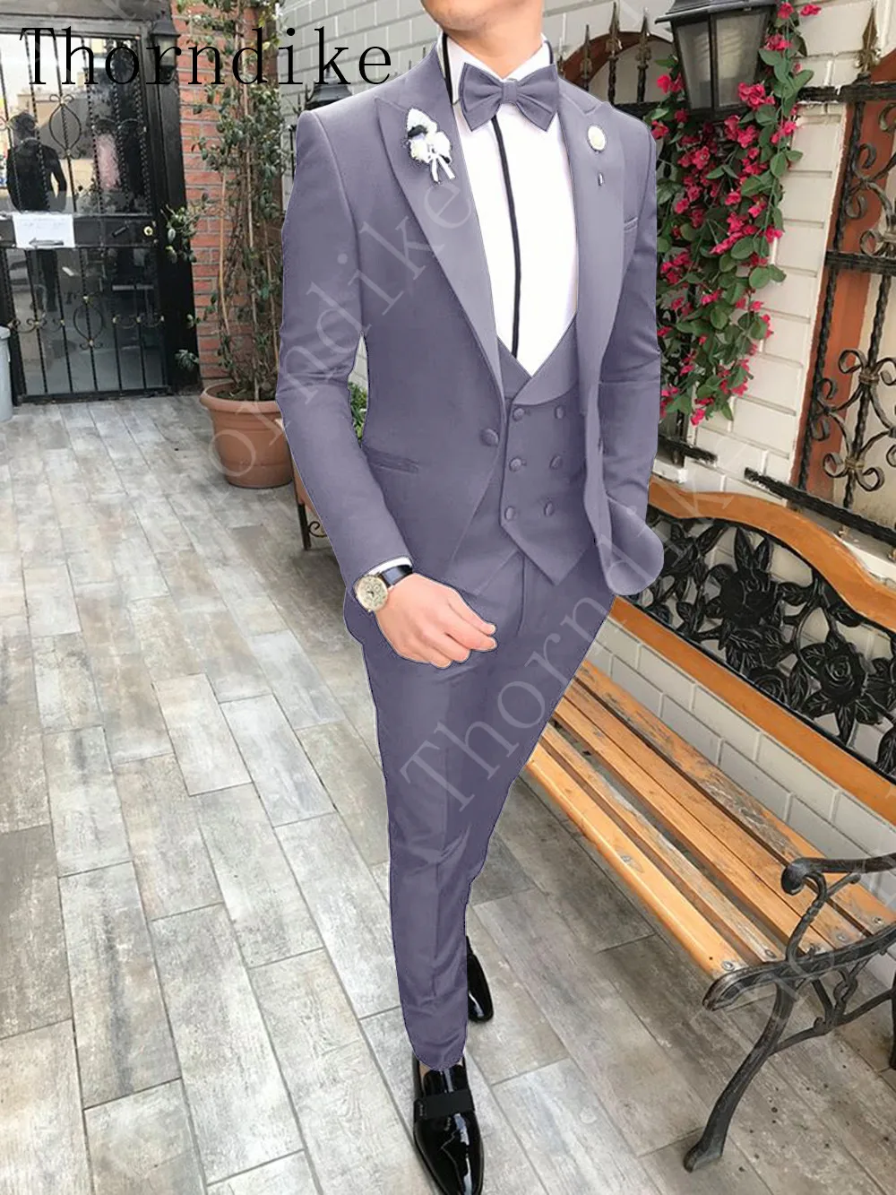 3 шт. Новый Модный облегающий мужской костюм Thorndike с заостренными лацканами