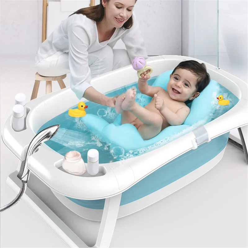 

Folding Bathtub Children Lying Electronic Temperature Universal Bath Barrel Oversize Baby Newborn Supplies Baby Bath Tub 0-8Year