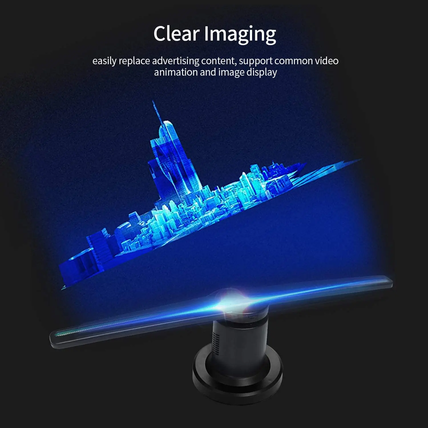 TF карта 42 см 3D Голограмма проекционный светодиодный голографический вентилятор
