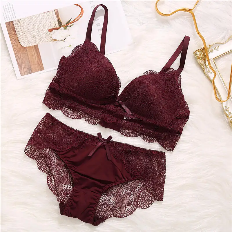 Сексуальный женский кружевной комплект с бюстгальтером бюстгальтер пуш ап +