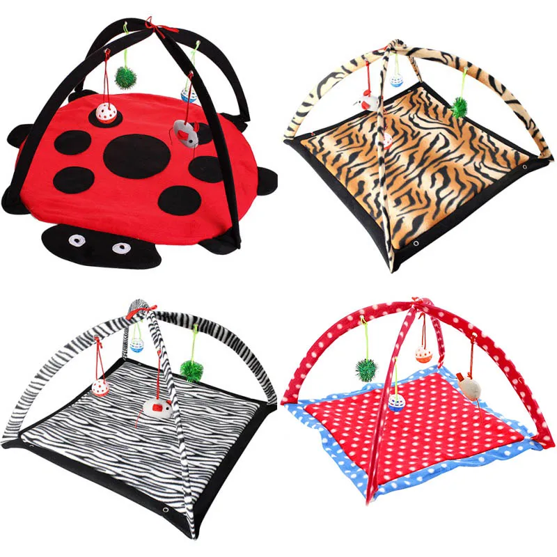 

2 In 1 Pet Cat Mat Playing Mat Ball Toy Mouse Shapeed For Cats Tent Beds Exercise Center Hanging Small Toys Dogs Cats Mat Supply