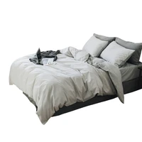 nordic simple japanese cotton striped bedding set fashion washable modern design housse de couette bed room decoration ec50ct