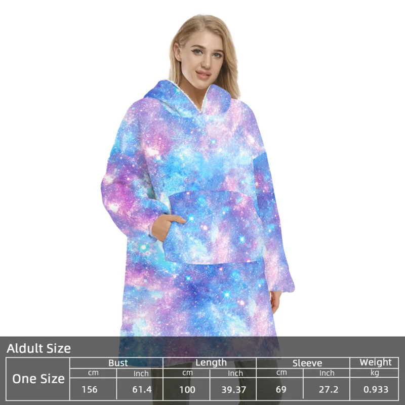 

Winter Family Matching Clothes Hoodie Plush Coral Fleece Oversized Blanket Double-side Hoodies Kpop Riverdale Blackpink Exo Coat