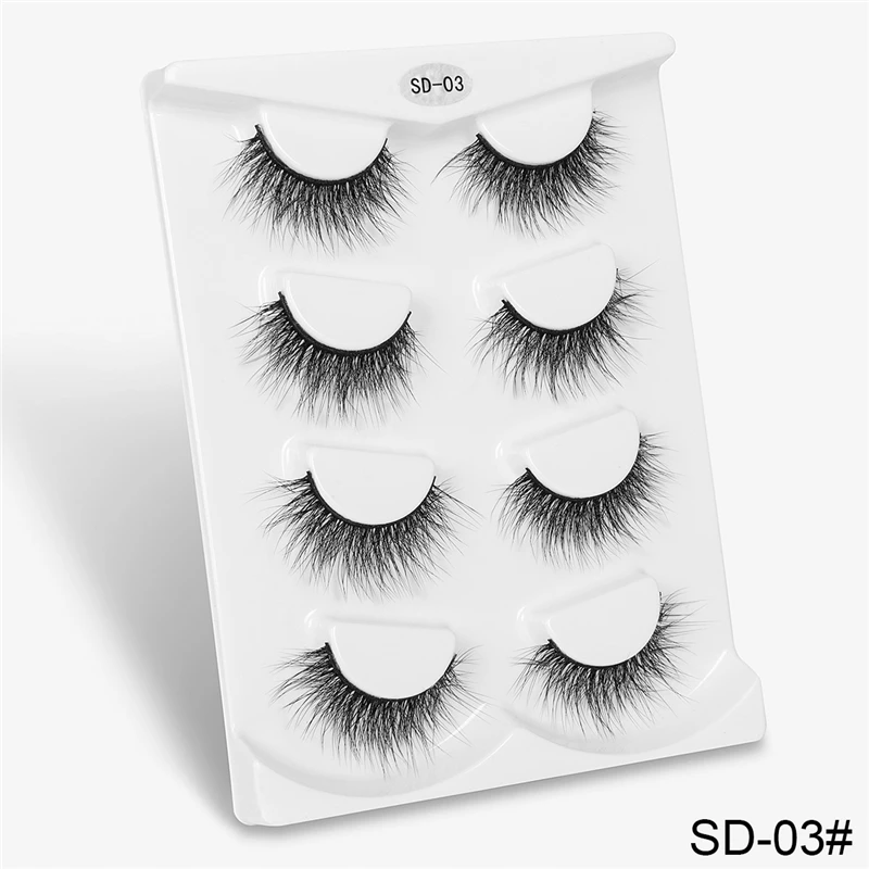 SD03-1 2/4 пар 8D искусственные норковые ресницы натуральные длинные 8D накладные ресницы перекрестного дизайна накладные ресницы ручной работы maquillaje - Цвет: SD03-1