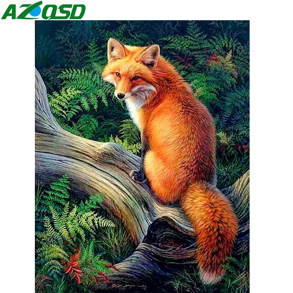 AZQSD Алмаз Живопись Свет Фокс Вышивки Крестом Home Decor Алмаз Вышивка Животных Аватар Стразы Подарок Ручной Работы Стены Искусства