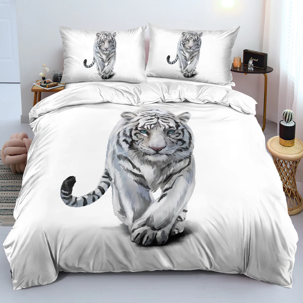 

3D цифровая прогулочная белая искусственная одеяло/комплект пододеяльников двойной Королевский размер 203x230 см постельное белье домашний те...