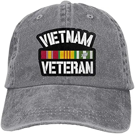 Регулируемая Джинсовая Шляпа Ковбойская бейсбольная кепка Vietnam Veterans of America Vintage |
