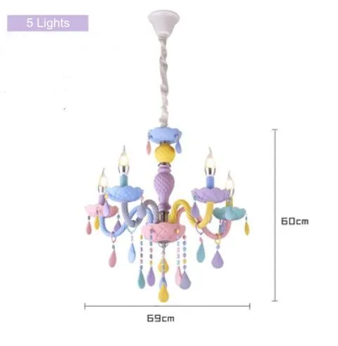 5 Lights Многоцветная Люстра для детской комнаты, спальни, детской люстры, освещение K9 хрустальные итальянские хрустальные люстры, приспособление - Цвет абажура: 5 Lights