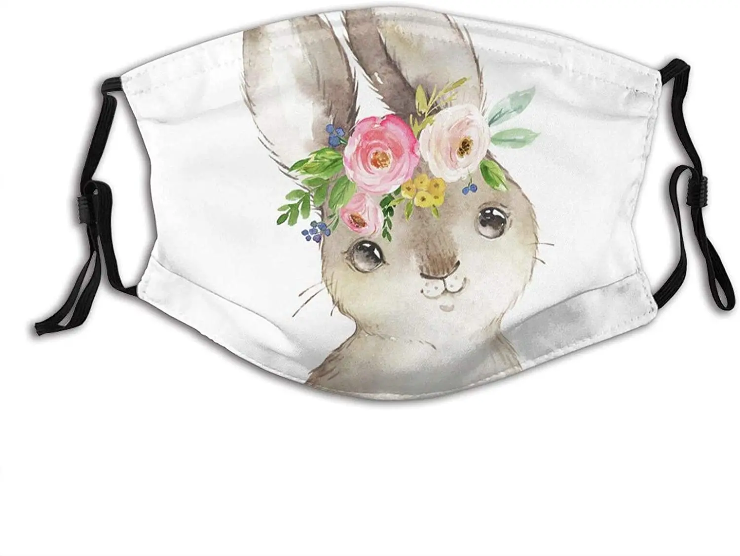 Модная маска для лица в стиле бохо с цветочным кроликом бандана карманом