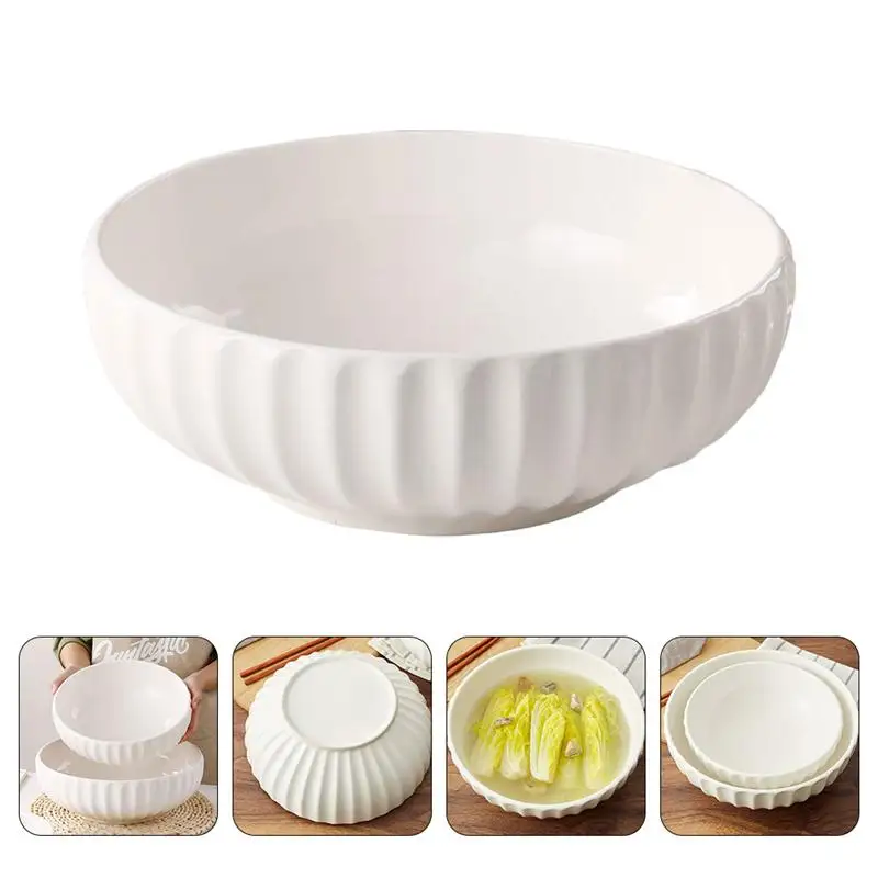 

1pc Reusable Durable Convenient Ceramic Soup Bowl for Family Friends Co-worker