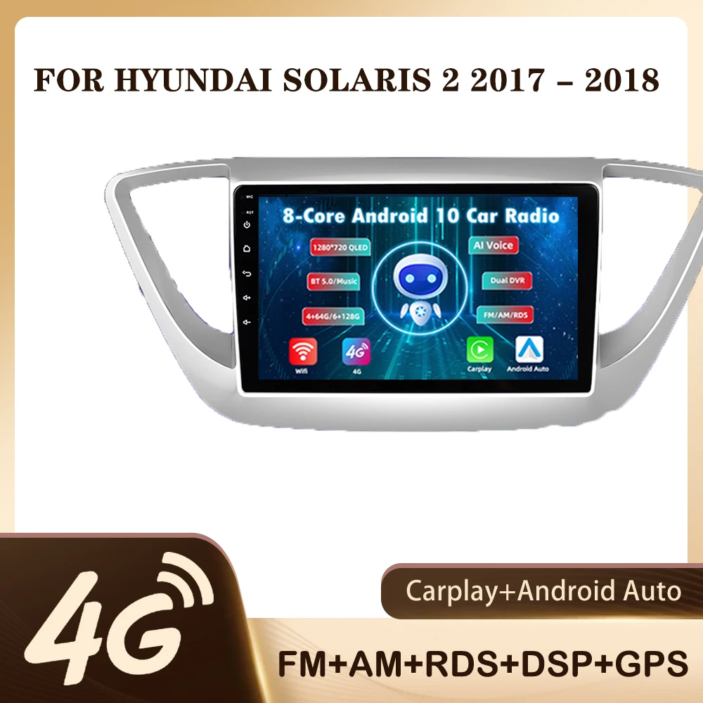 

Автомобильная магнитола JMANCE для Hyundai Solaris 2 2017 - 2018 с голосовым ИИ мультимедийным видеоплеером и Навигатором GPS Android No 2din 2 din dvd