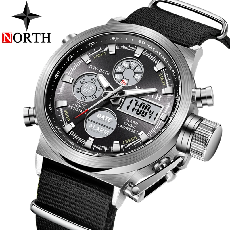 NORTH Роскошные брендовые Модные Бизнес Кварцевые часы для мужчин
