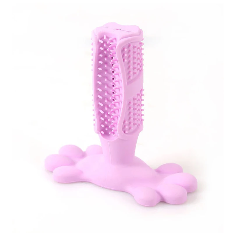 Pink Собака Зубная щётка резиновые игрушки для собак жевательные игрушки для домашних животных для устранения неприятного запаха изо рта для чистки собак игрушки с зубами для маленького щенка большая аксессуары для собак - Цвет: Pink