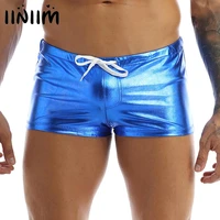 iiniim mens male lounge underwear shiny metallic gym casual night party shorts elastic waistban boxer shorts clubwear costumes