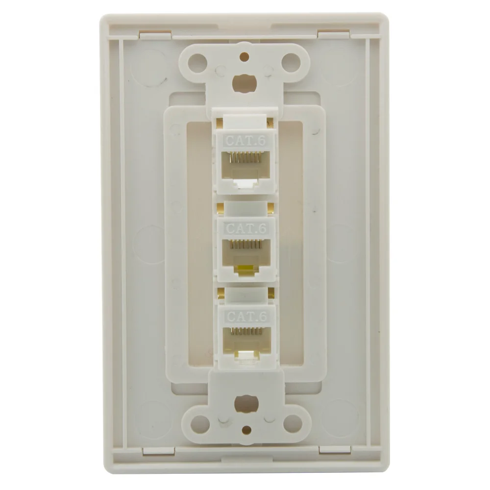 Новый дизайн 1 комплект без винтов декоративный стиль 3 порта CAT6 RJ45 Женская