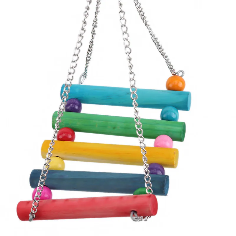 5Pcs Bird Parrot Toys Swing Toy Colorful Chewing Hanging Hammock Bell Pet Climbing Ladders | Дом и сад