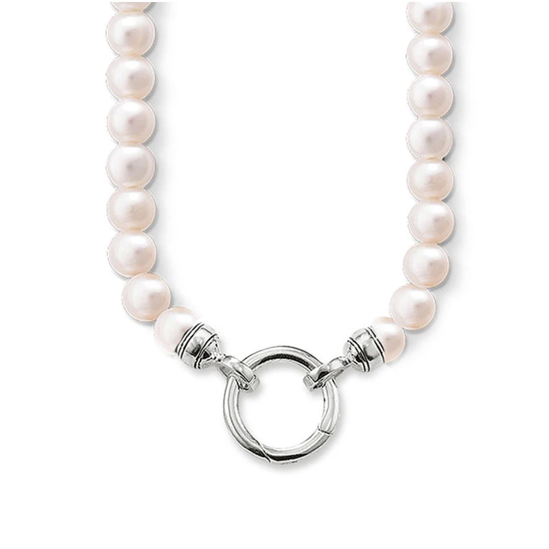 Ожерелье из бисера с пресноводным жемчугом для женщин и мужчин стерлингового