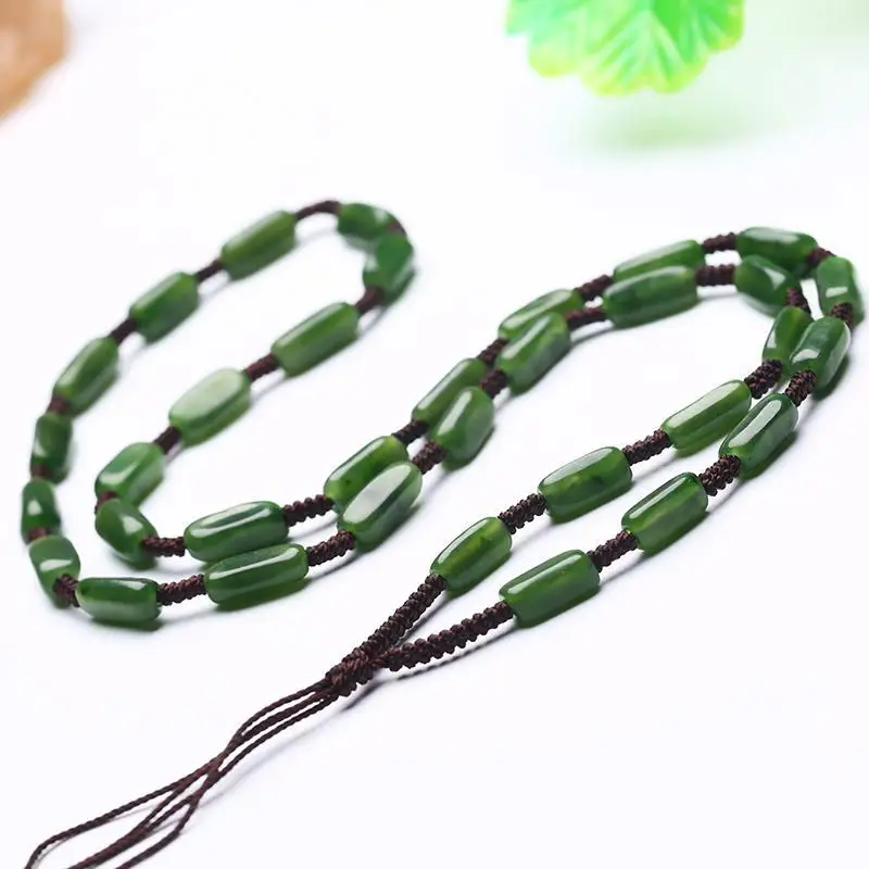 

Natural hetian jasper Irregular beads lanyard necklace simple retro temperament jewellery fashion for women men lucky
