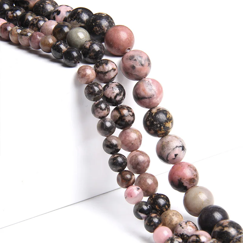 Круглые бусины из полированного камня с камнем родонит 15 5 дюйма 6 мм 8 10 россыпью