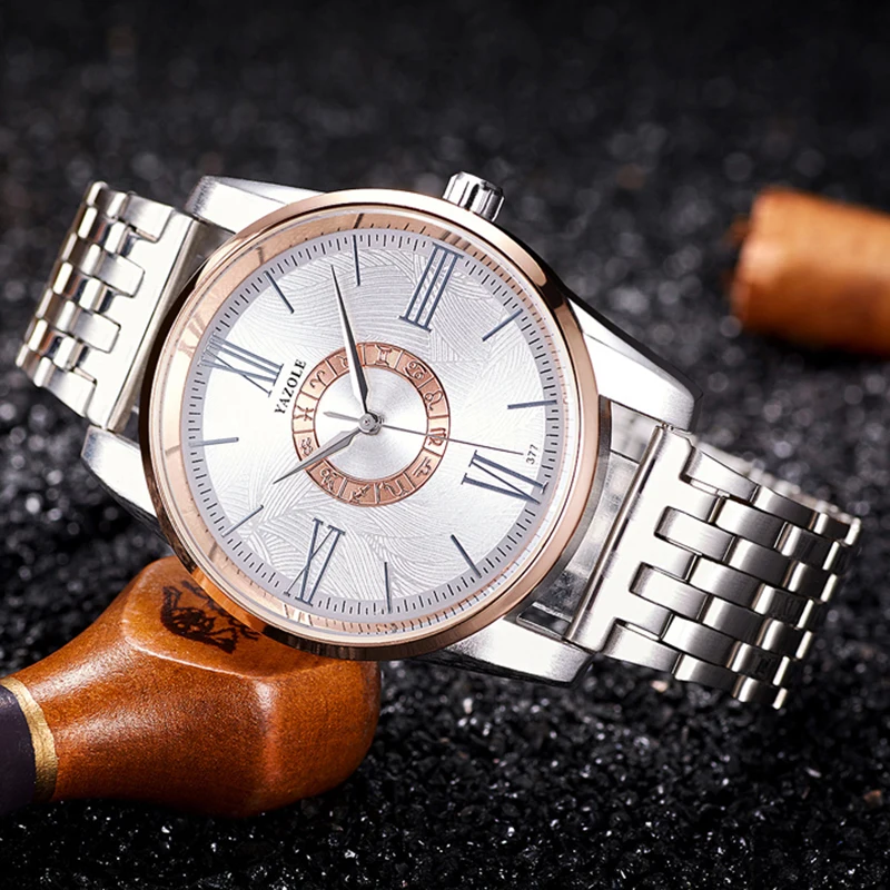

YAZOLE Top Brand Luxury Fashion Men's Watches Constellations Men Watch Stainless Steel Waterproof Clock Reloj Hombre Kol Saati