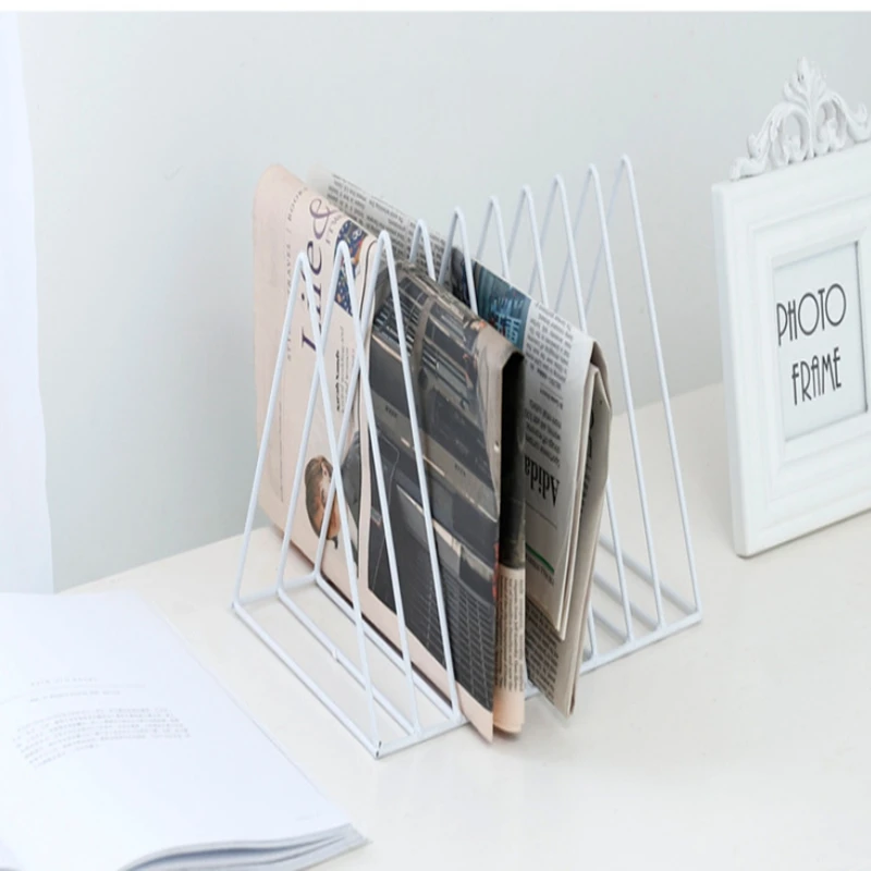 Металлическая настольная книжная полка для хранения файлов стойка журналов