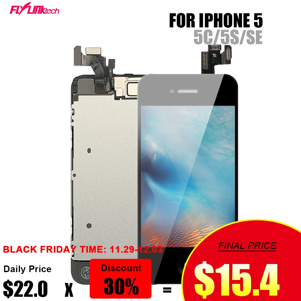 Flylinktech телефон Lcds дисплей стекло для iphone 5 5c 5S экран Замена Lcd кодирующий