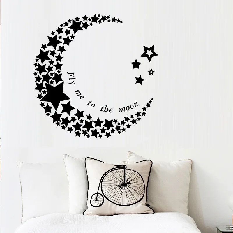 

Crescent Star Wall Stickers Living Room Bedroom Decoration Wall Stickers Wall Stickers Home Decor Living Room Wallpaper Sticker