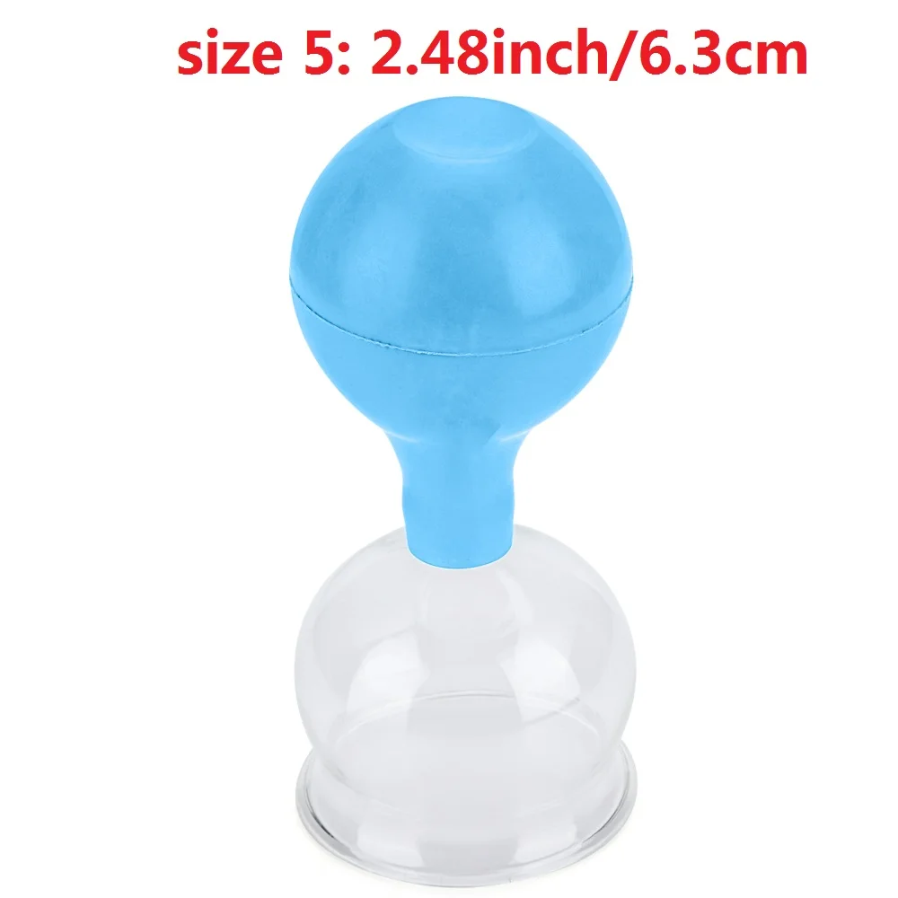Blue 5 1 шт./5 шт. вакуумные банки для массажа тела, медицинские резиновые насадки, стеклянные банки, антицеллюлитные чашки для массажа тела, инструменты для ухода за здоровьем - Цвет: Blue 5