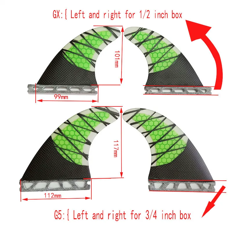 Новый четырехъядерный плавник из углеродного волокна для серфинга плавники 4 шт.