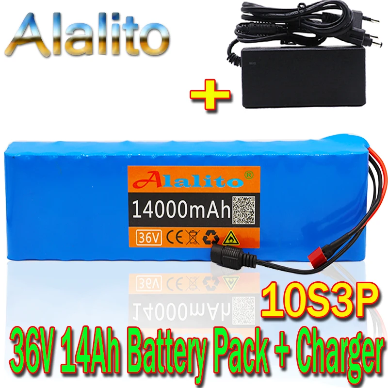 Литиевый аккумулятор высокой мощности 36 В 10S3P 14Ah 42 в 18650 для электровелосипеда