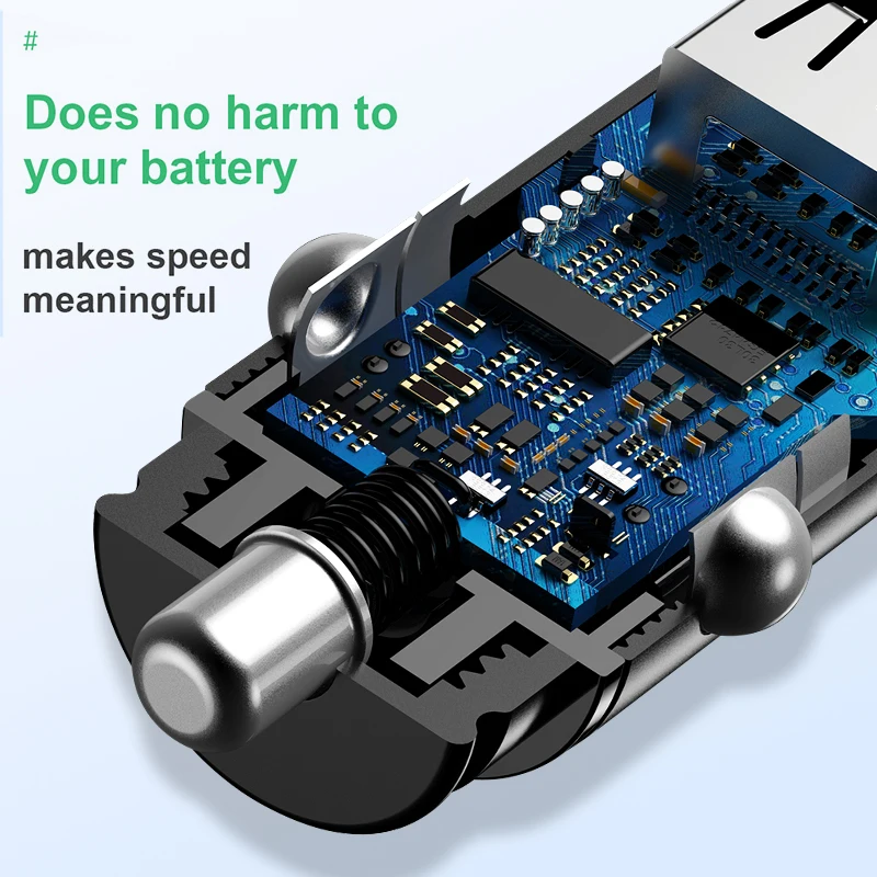 Baseus Все металлы Быстрая зарядка USB Автомобильное зарядное устройство для iPhone Xiaomi