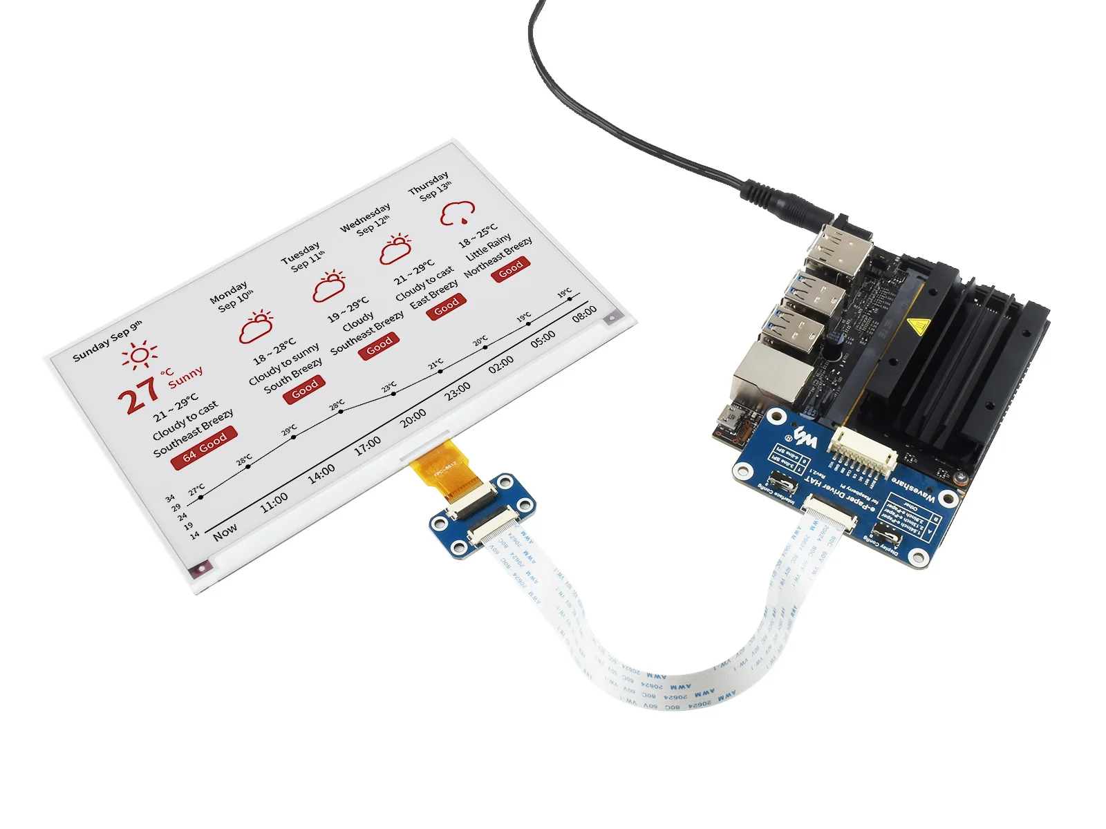 Экран электронной сигареты Waveshare 7 5 дюйма (B) для Raspberry Pi 800 × 480 пикселей