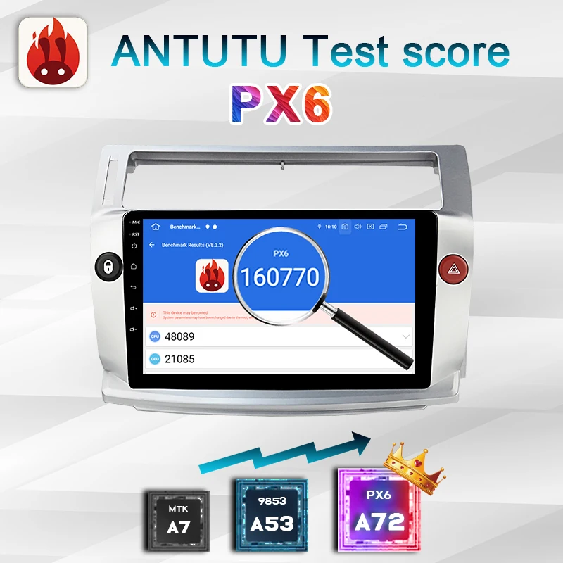 магнитола 2 din android 10 с экраном автомагнитола для Citroen C4 C Triumph четыре 2004 2009