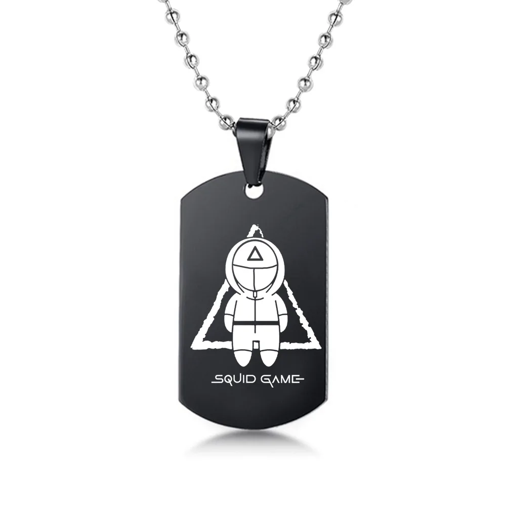 

Korean TV Series Squid Game Pendant Necklace Army Brand Necklace Stainless Steel Custom Dog Tag Necklace for Men Popular Jewelry