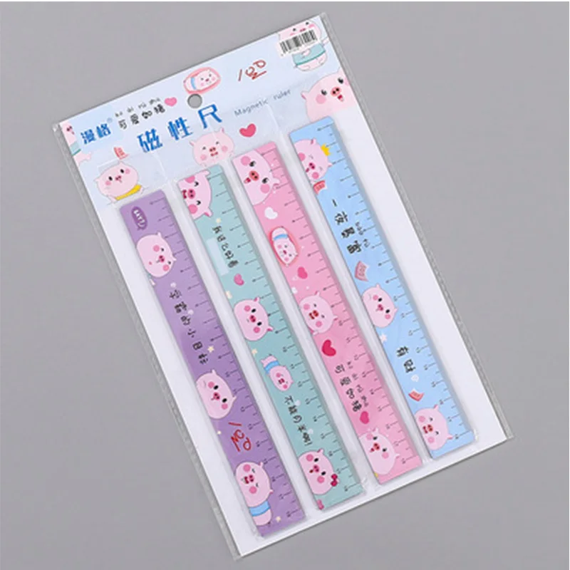 Милая линейка в виде поросенка 18 см магнитная гнущаяся измерительная прямая