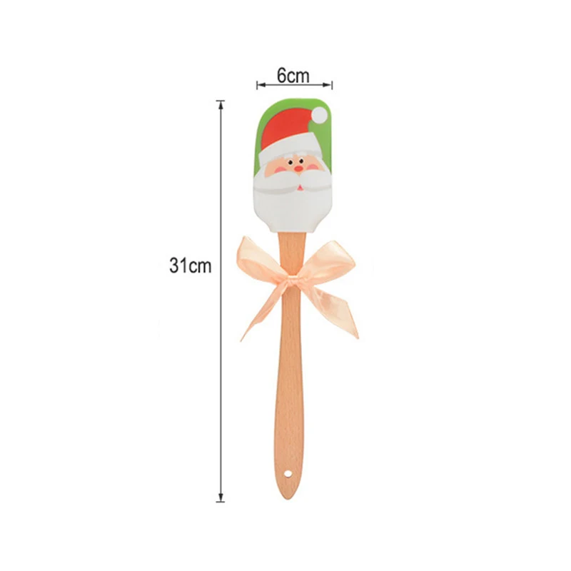 Christmas B VOGVIGO кисти, кухонная утварь, 1 шт., Кондитерские инструменты, силиконовая лопатка, скребок для выпечки, крем, масло, ручка для торта, металлическая кулинарная лопатка для торта - Цвет: Christmas B