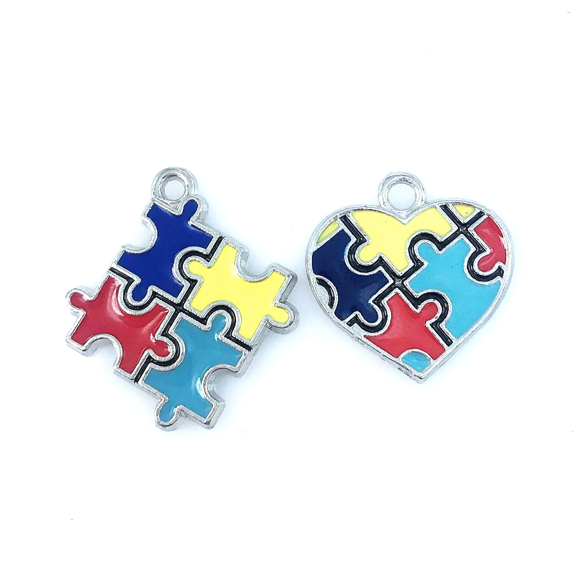Высокое качество сплав эмаль аутизм осознание очарование сердце головоломка