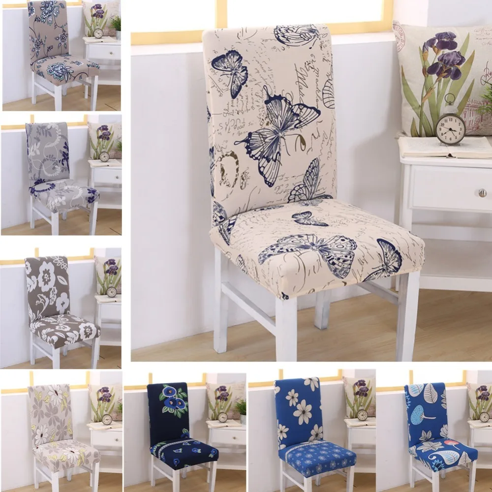 

Butterfly Printing Removable Chair Cover Stretch Elastic Slipcovers Dustproof Seats For Weddings Banquet Folding Hotel Seat Case