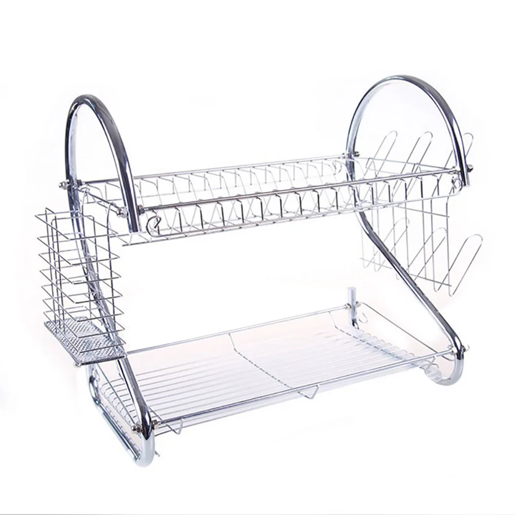 large dish drying rack cup drainer 2 tier strainer holder tray stainless steel kitchen accessories organizador de cocina free global shipping