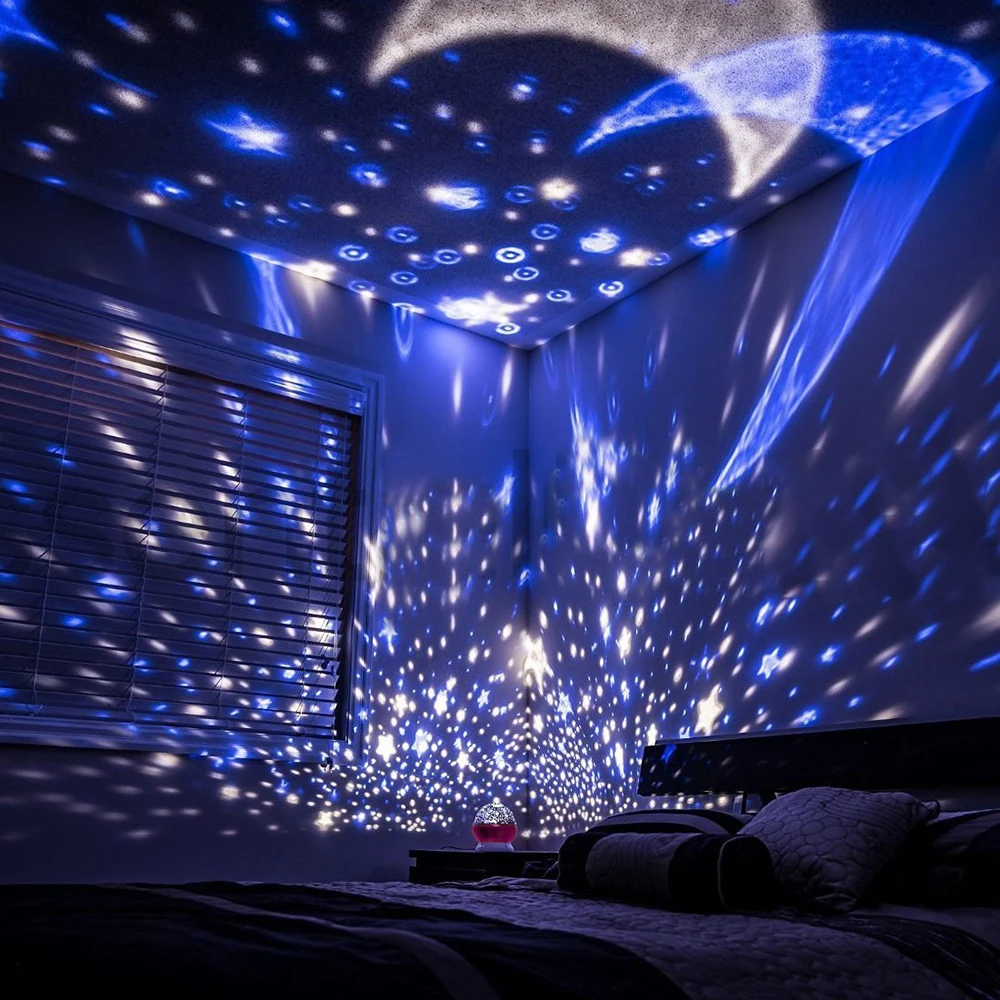 Светодиодный проектор Звездная Луна галактика ночник небо вращающийся Декор для спальни детские светильники детская лампа подарки для дет... от AliExpress RU&CIS NEW