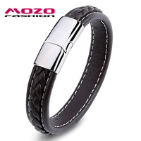 fashion wrap bracelet men genuine leather rope chain simple whole brown design with magnet buckle jewelry wristband ps2010z